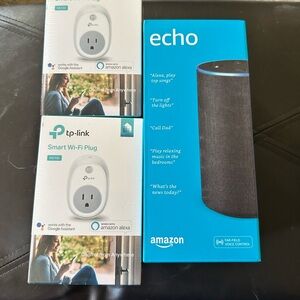 Amazon Echo in Blue with TP-Link Smart Wi-Fi Plug Set